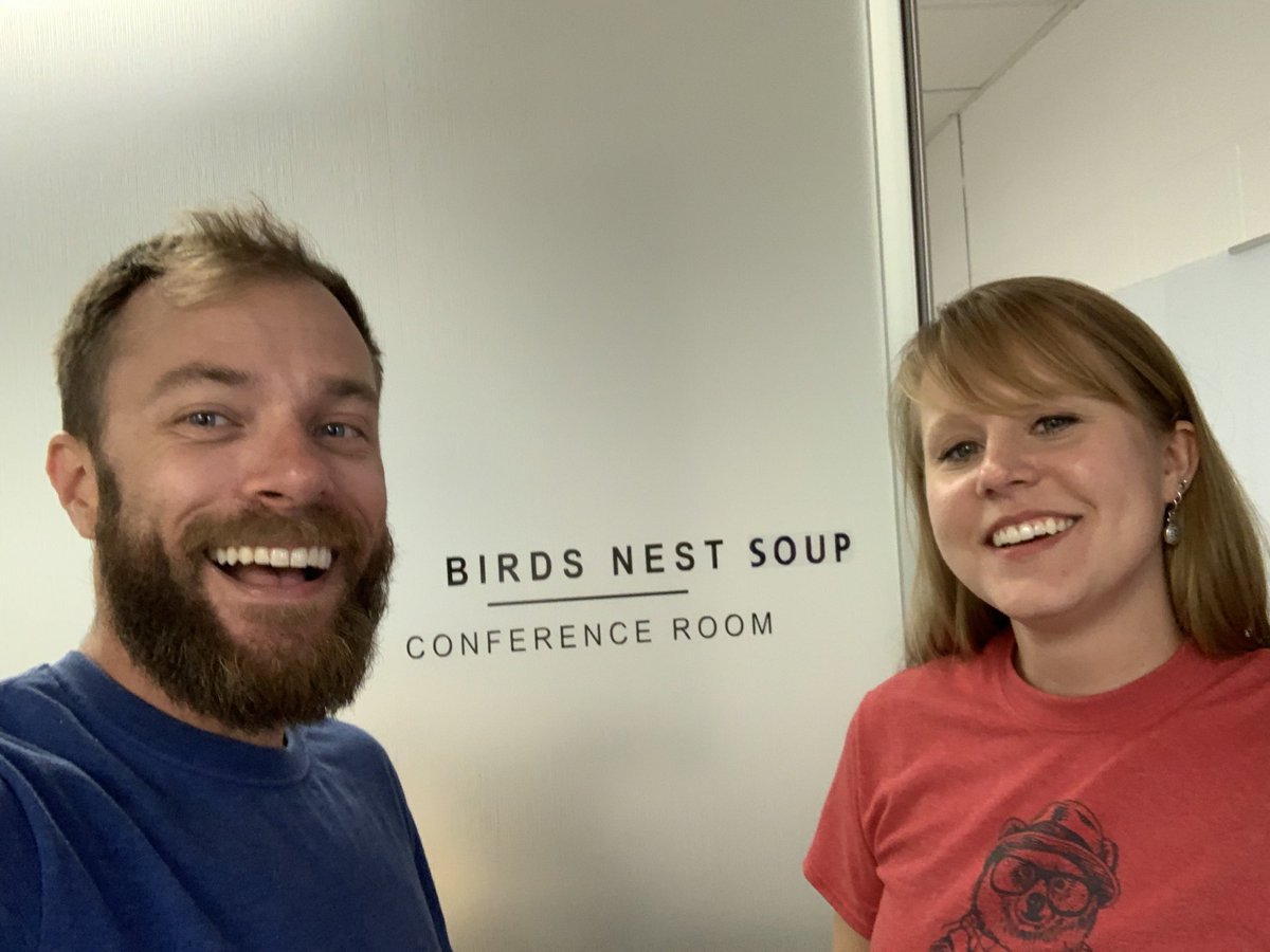 jimeynard's tweet photo. @ScottRogowsky @hqtrivia The meeting rooms at work all have names. This room’s name got a little update! #birdsnestsoup #HQTrivia https://t.co/fZQZhk4f0I