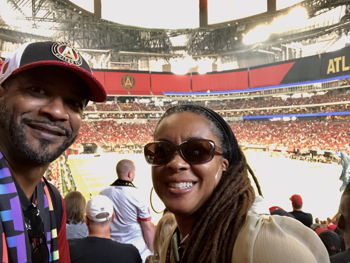 ThisGuyTy1's tweet photo. #WeReady brought my cuz to her 1st @ATLUTD  game and 1st time to @MBStadium #UniteAndConquer #ATLUTD https://t.co/TX0ydmOx7B