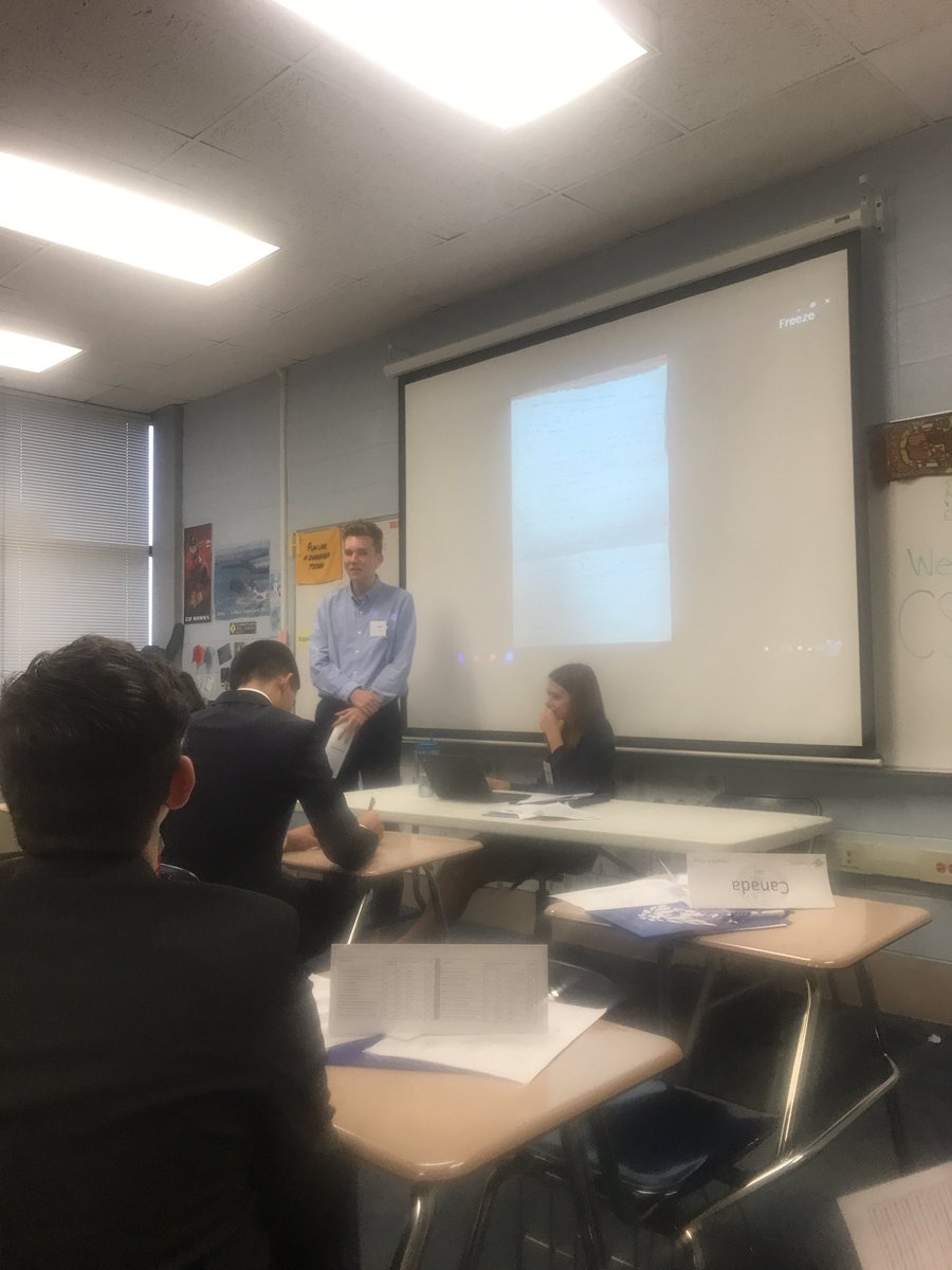 csmunpresscorps's tweet photo. In the OAS the delegate from Haiti believes he is making no contribution. “I doubt the chair cares what I have to say.” - Haiti #funmun - Beijing Daily https://t.co/SffkOt86AS