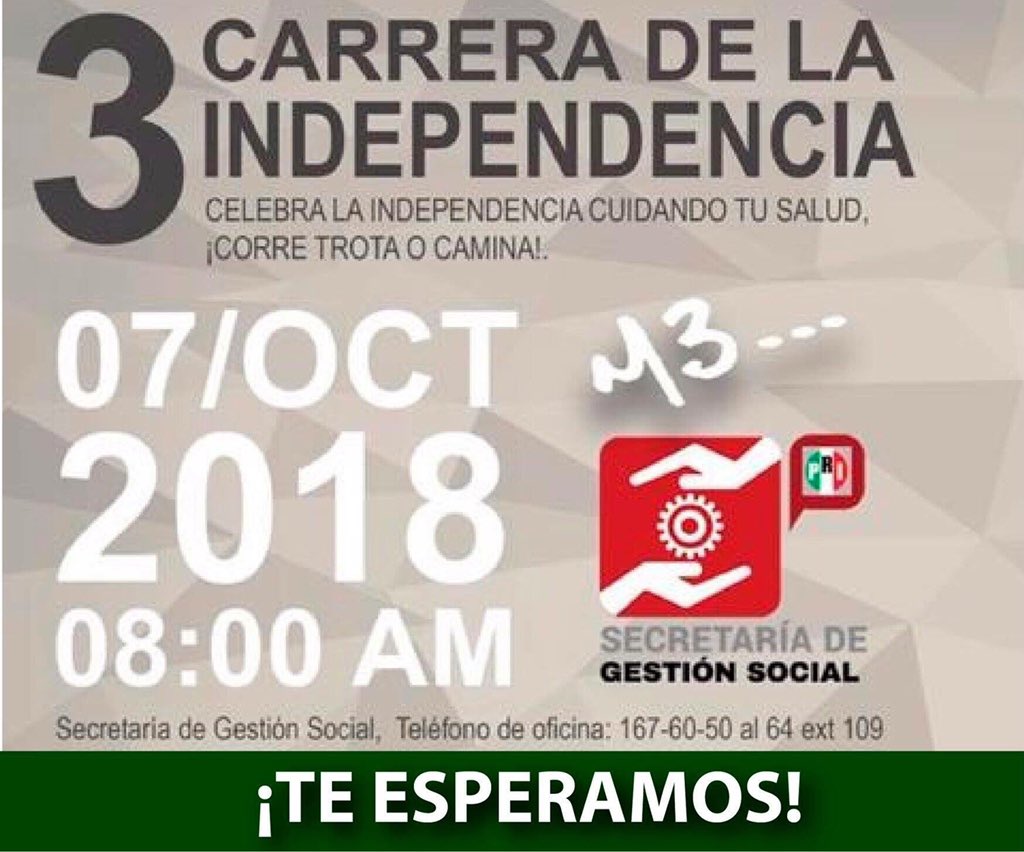 MartinJuarezC's tweet photo. Preparando los últimos detalles para la #3erCarreraDeIndependenciaM3 corre, trota, camina. Te esperamos!  #SLP #PRISLP https://t.co/sTa4G2jWZb