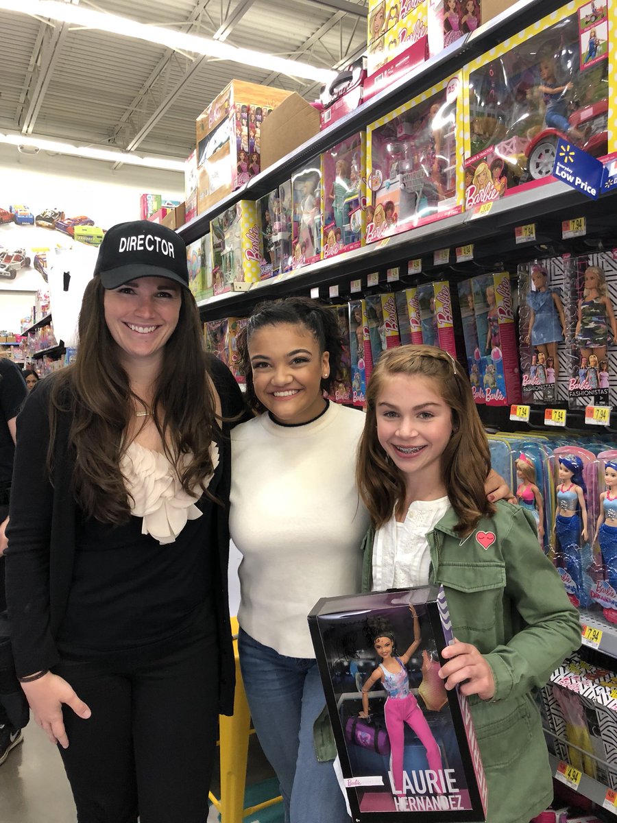 SarahMosh's tweet photo. Today I spent my birthday directing a project for @Barbie with Olympic gymnast Laurie Hernandez! #dreamcometrue 💕@Mattel https://t.co/B4vmJuF510