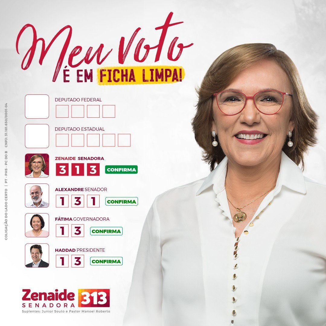 zenaidern's tweet photo. Tá chegando a hora da vontade do povo do Rio Grande do Norte se transformar em voto nas urnas! ❤️💪
É Zenaide Senadora 313 e confirma!✌️
#ZenaideSenadora #Zenaide313 #Vote313 #AsenadoraQueOpovoQuer #SenadoraDeFátima #SenadoraDeHaddad #SenadoraDeLula https://t.co/6NJHf6WY0v