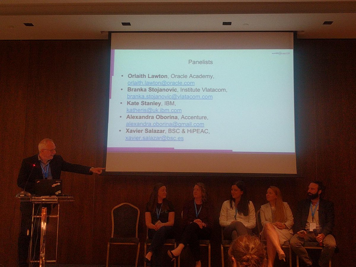 ElenadelaGuia1's tweet image. Sharing views about choosing a career path  @ACMwomENcourage Dr. Eleftherakis , Orlaith Lawton,  Branka Stojanovic , @KateStanley91, Alexandra Oborina, Xavier Salazar #ACMwomENcourage #womencourage18