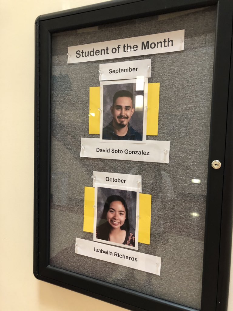 MsH_ACHS's tweet photo. Look who’s faces are prominently displayed in the A building hallway!! Congrats to David and Isabella! #studentofthemonth @AMCANPROD19IES @AmCanHS @NVUSD https://t.co/3FA8VKbkBu