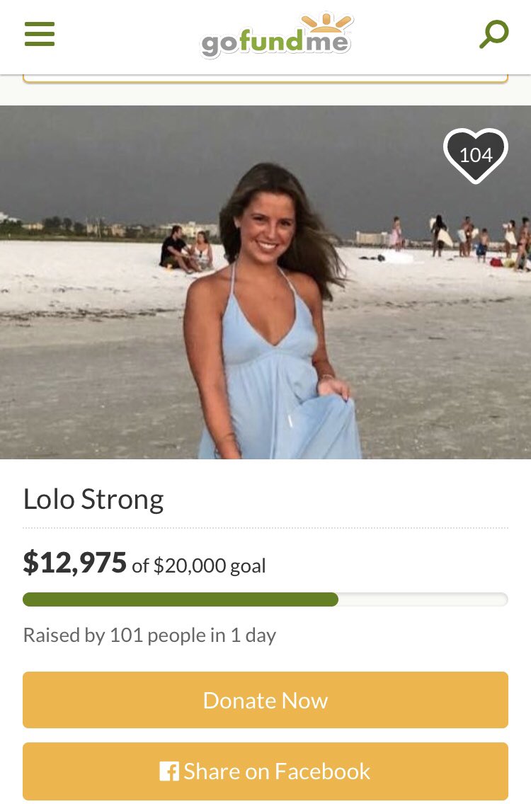 NickCTaylor's tweet photo. Lauren Hanawalt has a gofundme page. Pls tell parents letβs send her a big message in the form of donations! πͺπΌπ° #LoloStrong https://t.co/mNn835DWfN