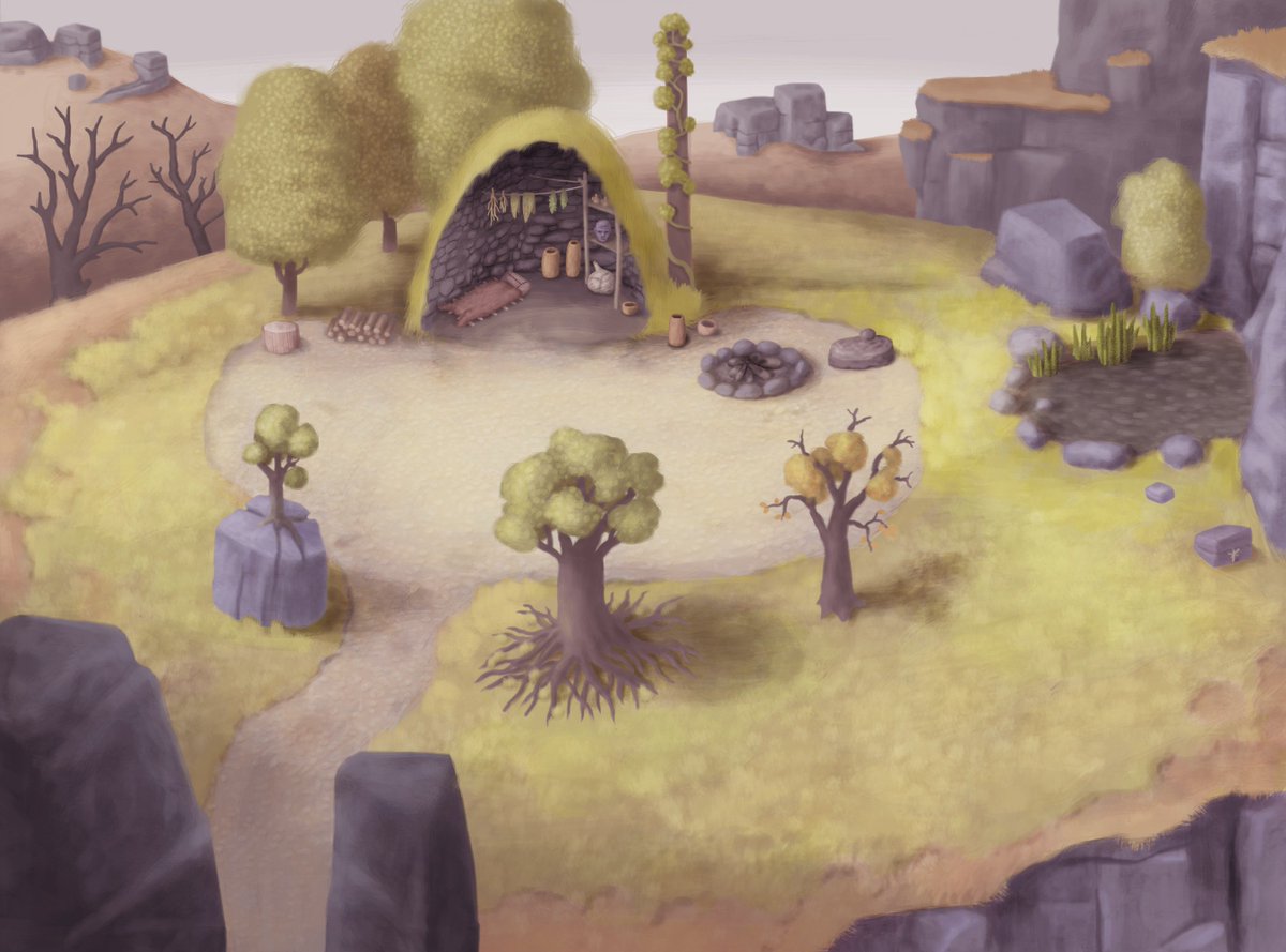 WojtekWitowski's tweet photo. Shaman Hermitage - art from Earthworms - my biggest game so far. @EarthwormsGame #screenshotsaturday #indiegame #gamedev 
100% digitally painted - check out steam for more if you want: https://t.co/hKozW0G6Rl https://t.co/kVzdjZVLib