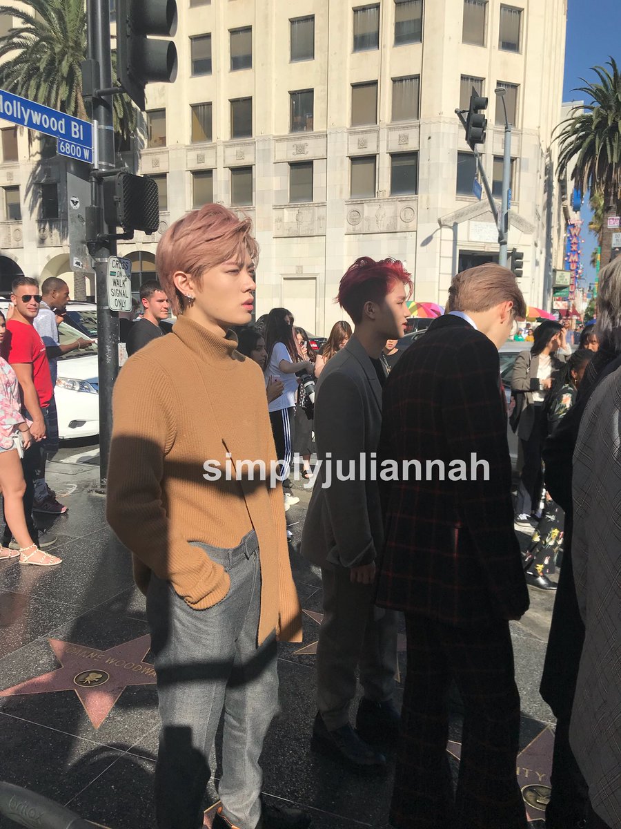 181006, a superior fantaken by simplyjuliannah with  #TAEIL's red hair, undercut with gray coat at Los Angeles while during photoshoot and filming for Flaunt Magazine. #태일  #NCT  #엔시티