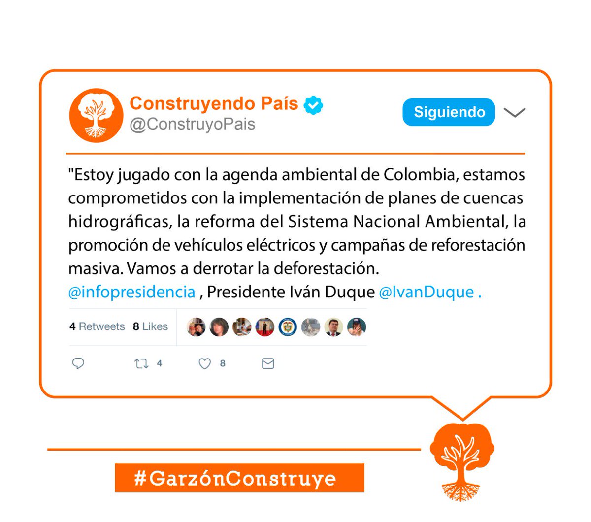 MinAmbienteCo's tweet photo. Con el apoyo decidido del Presidente @IvanDuque y el compromiso del sector ambiente, lograremos encaminar a Colombia por la senda del desarrollo sostenible. #ConstruyendoPaís #GarzónConstruye https://t.co/XpuAcQMM7r