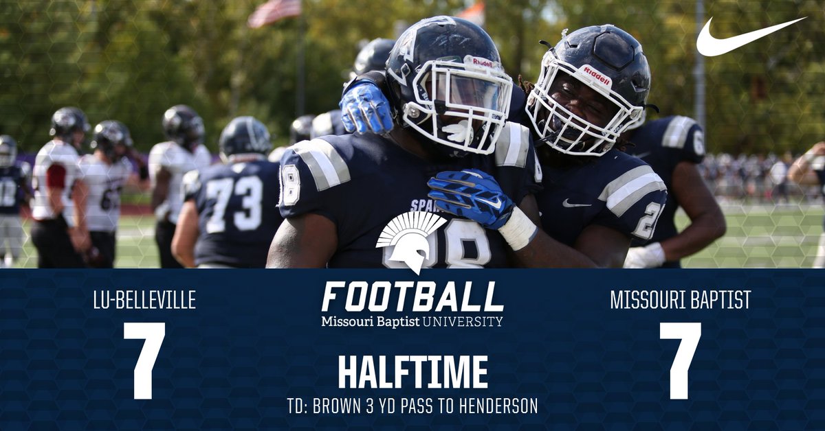 MBUAthletics's tweet photo. At the half: @mbufootball is knotted up with Lindenwood-Belleville #SpartanUp https://t.co/1DmLB7yVeb