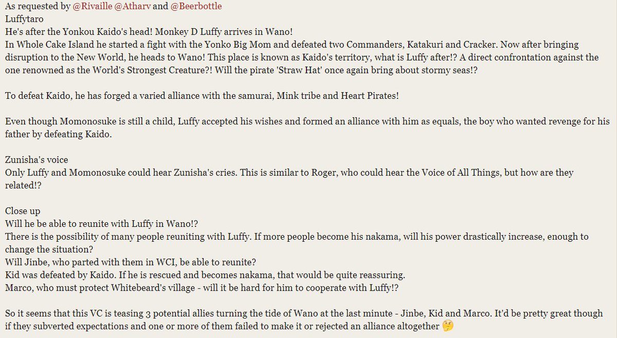 Emperor Drizztatine Information On Luffy Taro S Vivre Card Is Out Just Wano Luffy It Teases The Confrontation Of Luffy And Kaido The Voat Relationship Between Roger Momo Luffy And Zunisha And