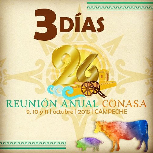 conasamexico's tweet photo. Comienza nuestra cuenta regresiva para nuestra 26a Reunión Anual, el foro más importante a nivel nacional para el análisis de temas de sanidad, producción y bienestar Animal, se parte de este magno evento en el centro de convenciones de la ciudad de Campeche.
#CONASA26 https://t.co/8sb5AZrIBd