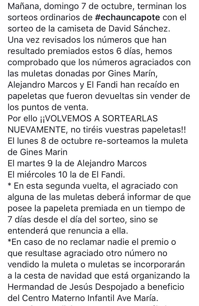 echauncapote's tweet photo. ⚠️⚠️⚠️ IMPORTANTE ⚠️⚠️
¡No tires tus papeletas papeletas!
Volvemos a poner en juego las muletas no premiadas.
@JtaurinaSA @HDespojado 
⬇️⬇️⬇️⬇️⬇️⬇️⬇️⬇️⬇️⬇️ https://t.co/ib7N5KsYsQ