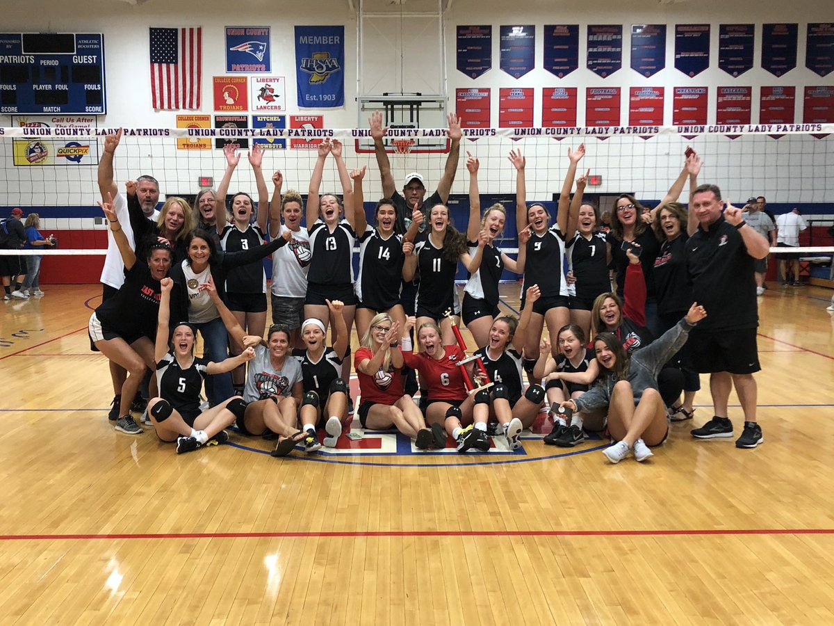 CoachLaker's tweet image. #ECVB defeated our conference rivals Lawrenceburg in the championship today to become back to back Union County Invite Champs! It sure is a great day to be a Trojan! #icantbutwecan @ECTrojanSports