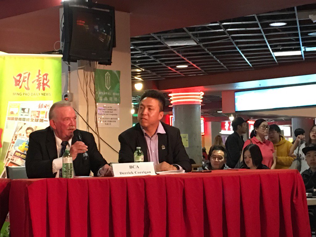 kathycorrigan's tweet photo. Mayor Derek Corrigan at Crystal Mall, talking about great rec. centres in Burnaby.   Thanks hosts AM1320,  Ming Pao. https://t.co/oMX2wCPuQV