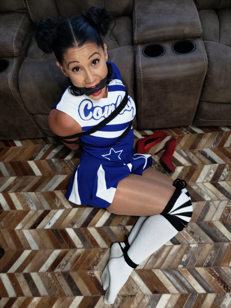 Curly skinny midget cheerleaders