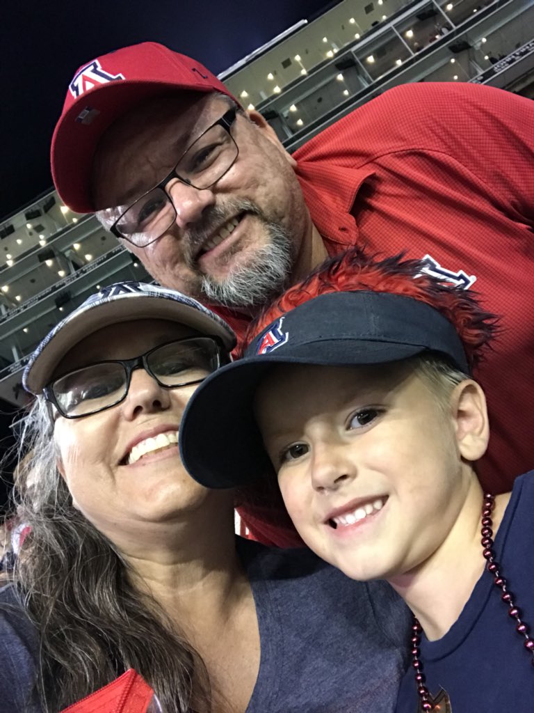 Arizona football with brother and grandson #beardownselfie #wildcat #uofa #grandson