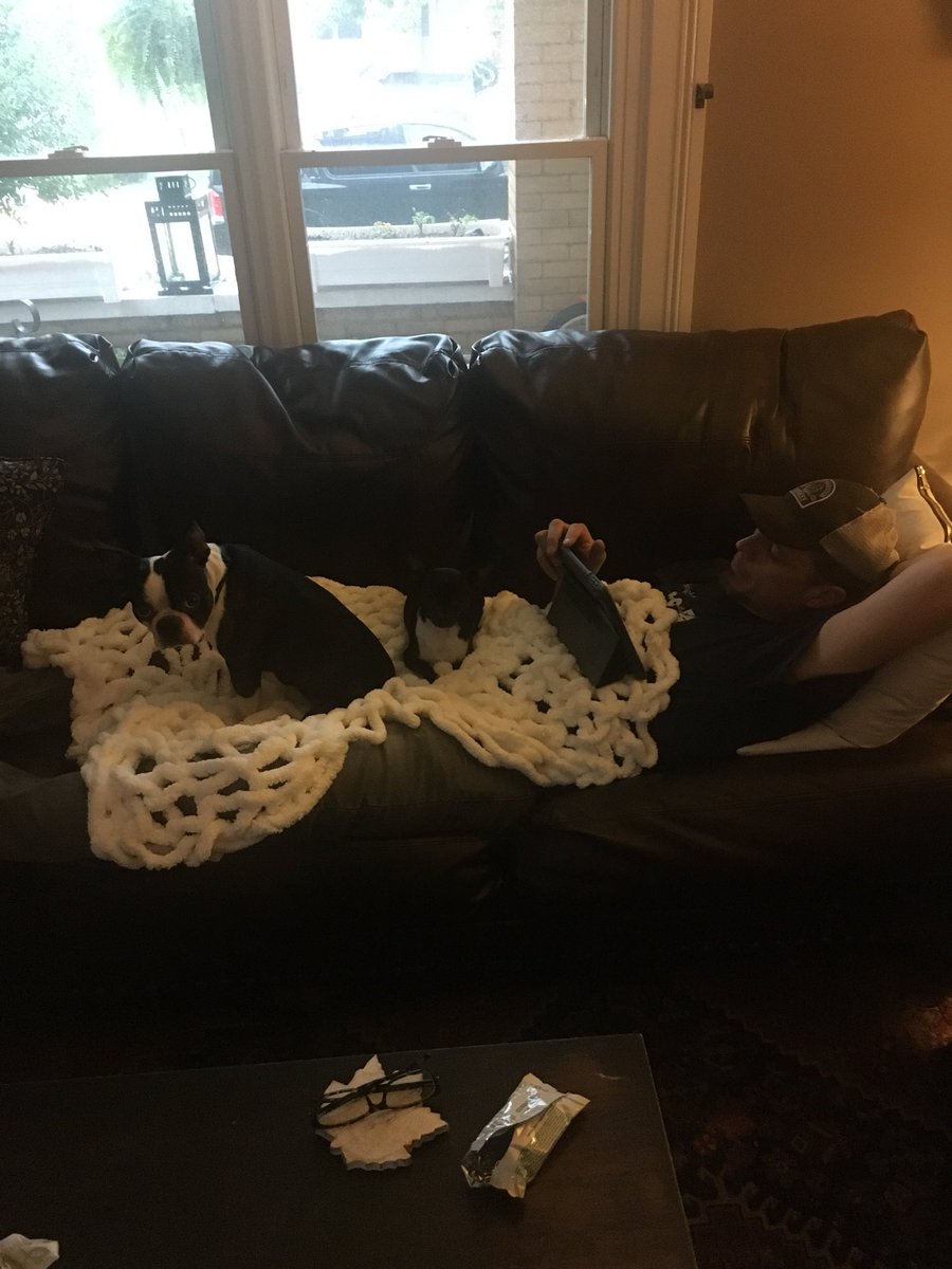 So I guess my first go at arm knitting was successful.  #knitting #momming