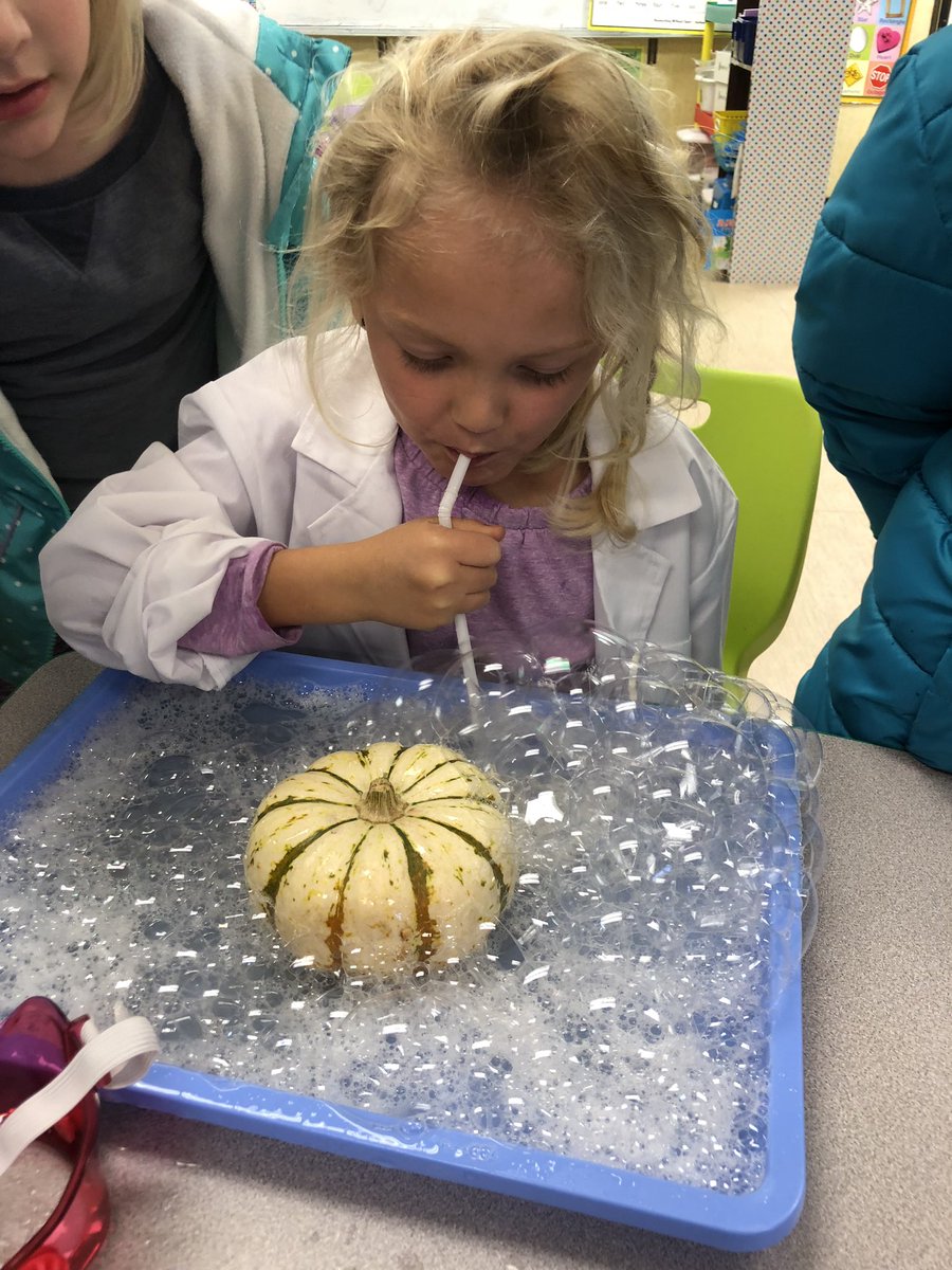 msangieprek's tweet photo. Science Friday! Students blew bubbles and tried to cover mini pumpkins! #AndersonJays #BluejayBeginnings https://t.co/avIaXoLxtj