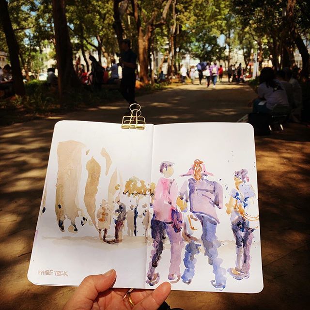 wheeteck's tweet photo. 2018-10-06 Hou Li Sketch. #wheeteck #adultlearningarch #usksg #urbansketch #urbansketchers #urbansketching #亞洲速寫年會 #亞洲速寫在台中 #alswtaichung2018 https://t.co/Qqz6Syrfqz https://t.co/DZsx2sLHLC