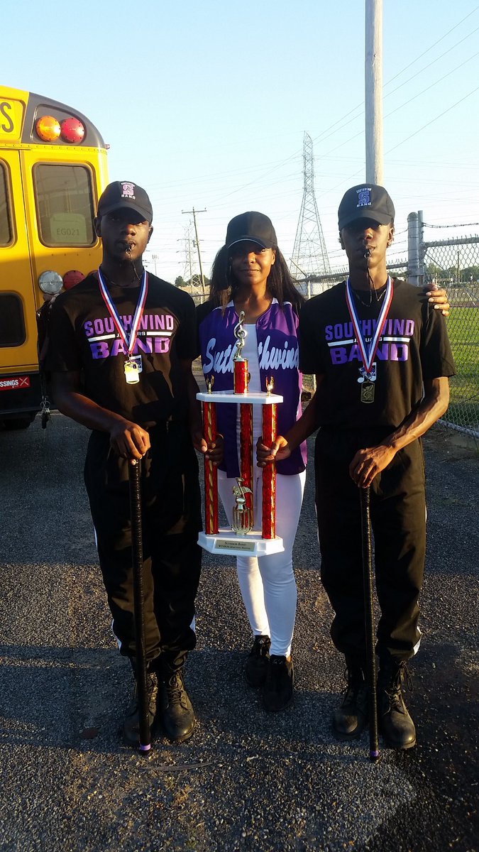 SouthwindHSBand's tweet photo. The SHS Marching Jaguars received ALL superior ratings of I (one) at the WTSBOA Marching Festival today.  Field Commanders: I, Percussion: I, Flags: I, Majorettes: I,  Band: I, I, I https://t.co/H5DRsk2sMs