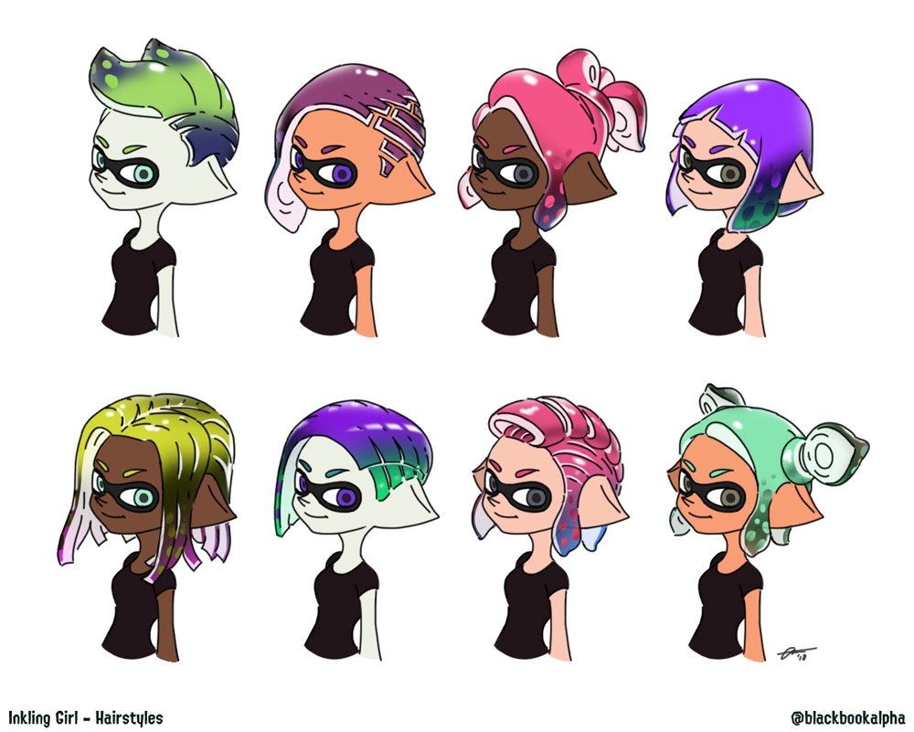 Alpha Gamboa on Twitter: "Inkling Hair Concepts #Splatoon #Splatoon2