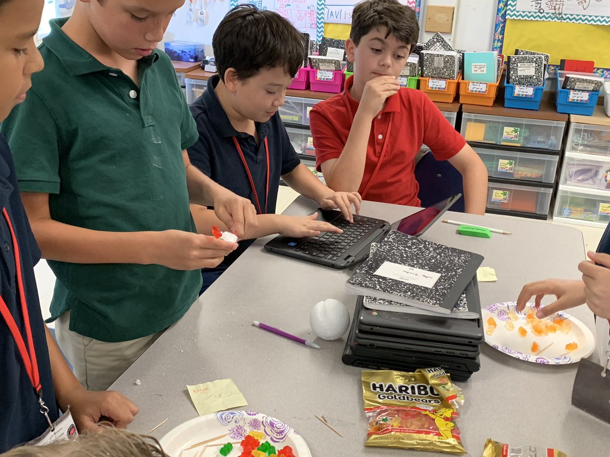Njaw324's tweet photo. Making models of atoms to show what we know about atomic theory. #calusaflockrocks #5thgrade @CalusaES https://t.co/C7M6M2i3Vk