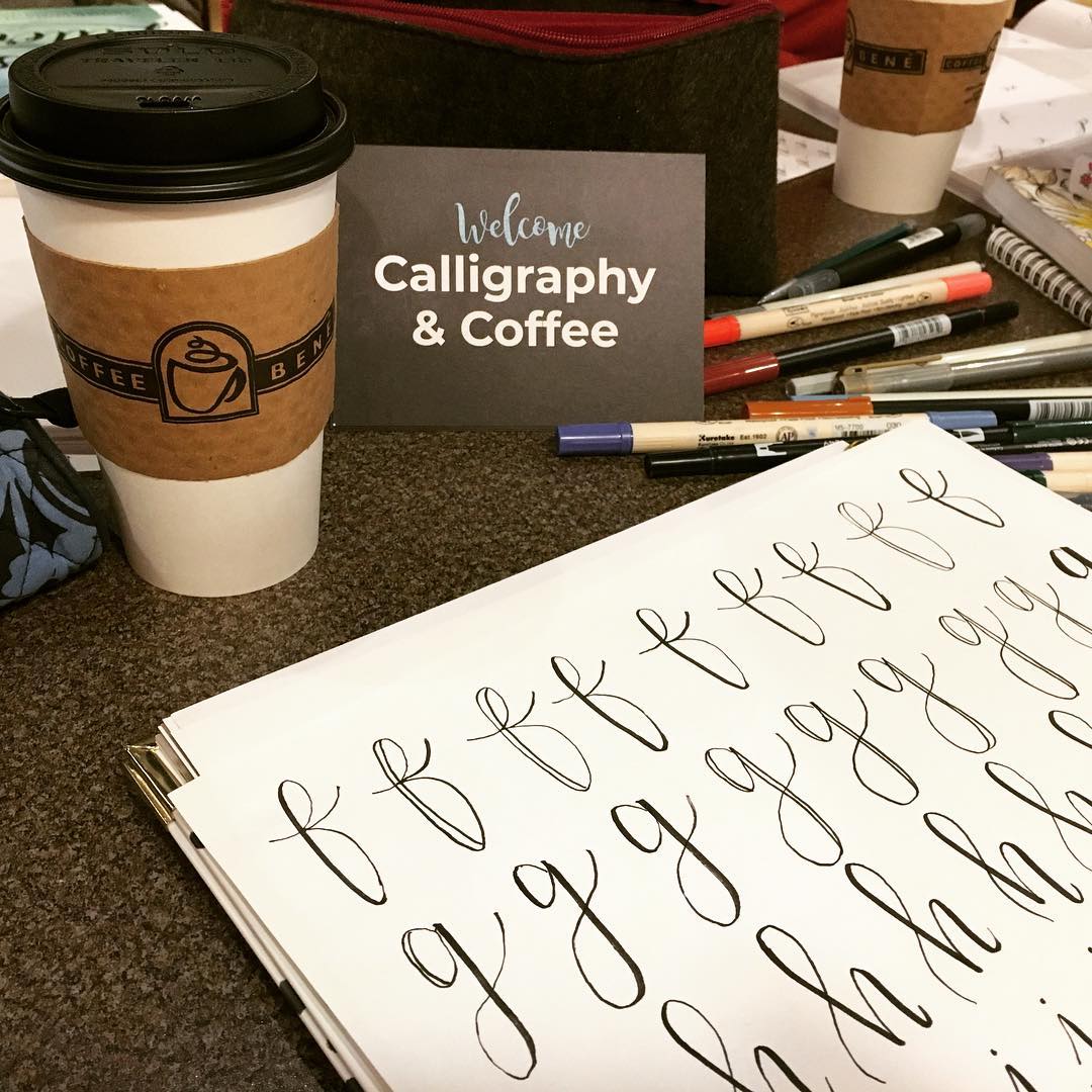 CalligraphyCake's tweet photo. So much fun at our meetup Calligraphy + Coffee at @CoffeeBene https://t.co/u2U6AB6Vbn