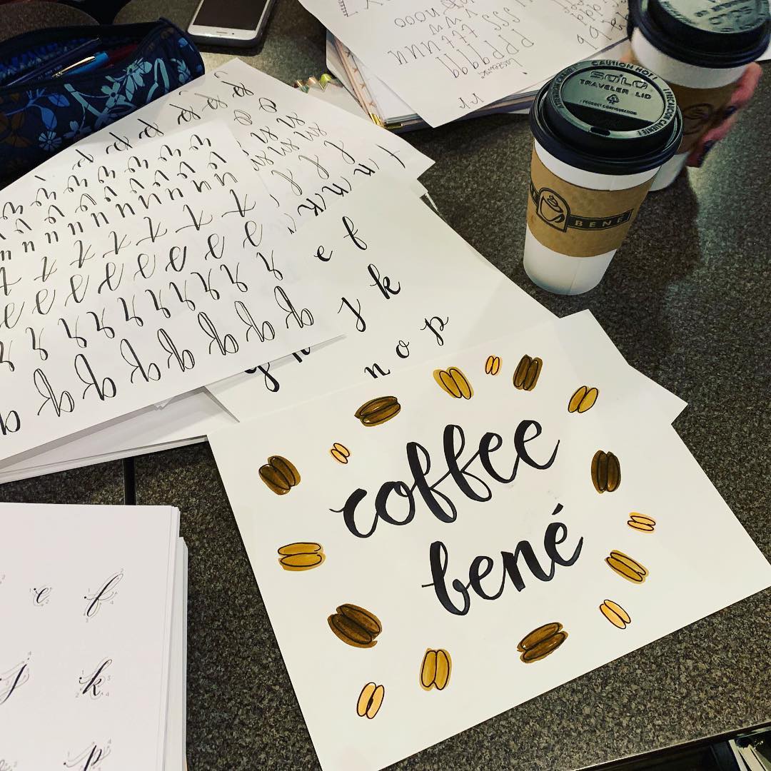 CalligraphyCake's tweet photo. So much fun at our meetup Calligraphy + Coffee at @CoffeeBene https://t.co/u2U6AB6Vbn