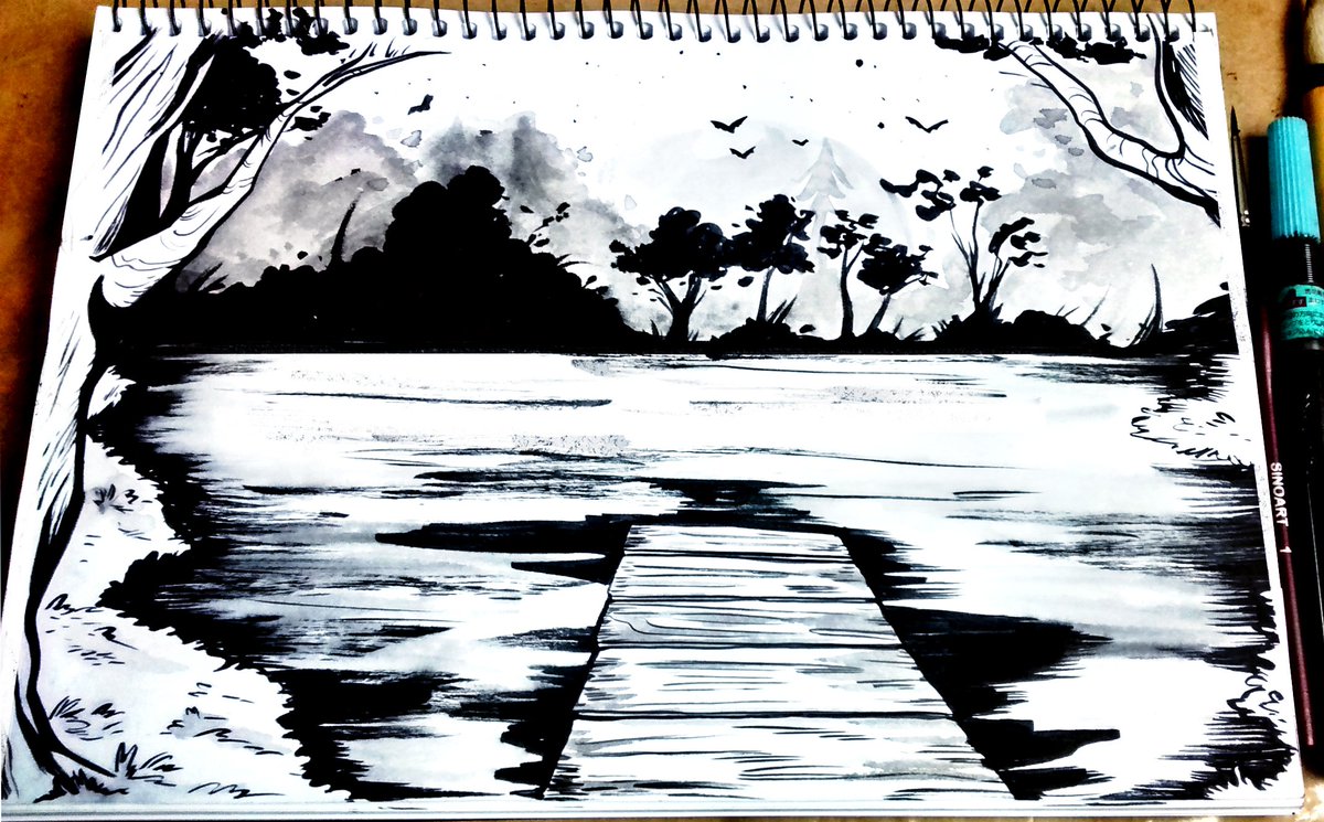 xdangerjazzx's tweet photo. #6
Bottomless lake, kinda of a preview of the second half of my inktober 👻💀😈🎃 #inktober2018 #inktober #landscape #lake #bottomlesslake https://t.co/qHtRDOkQkN