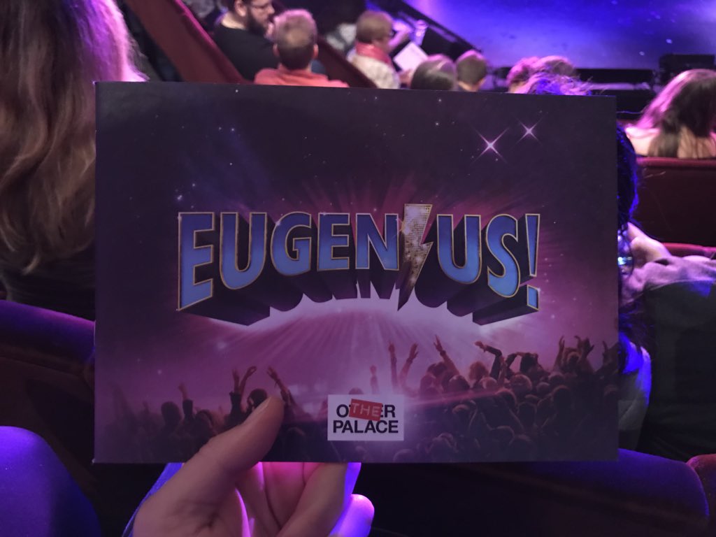 HowardJenkins8's tweet photo. So glad I caught the matinee of @eugeniusuk today! What an energetic, fun, feel-good show - can’t wait to see it again when it transfers! @alisonarnopp @robhouchen @DanBuckley1989 and the entire cast were incredible!! GO. SEE. IT. #dontshootforthestars #shoothigher #eugenius https://t.co/AEEqB4bhId