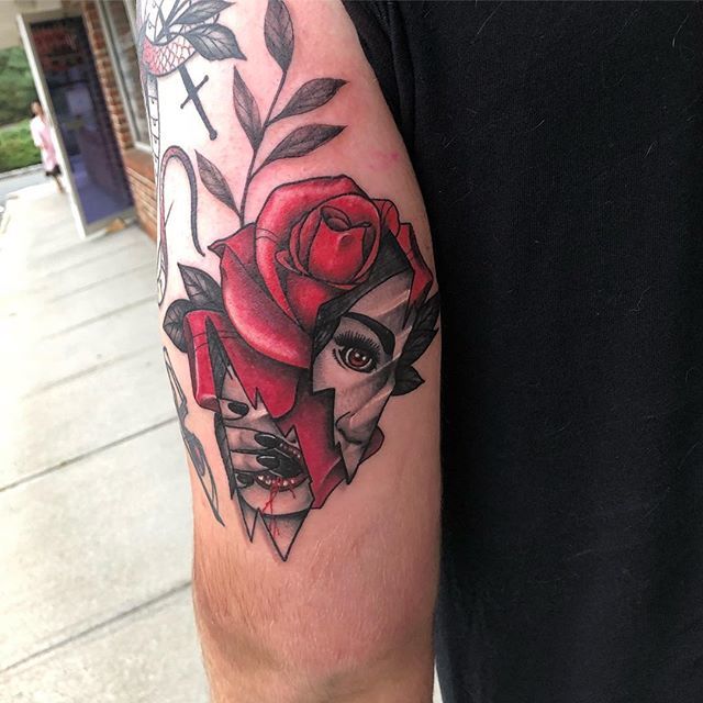 Broken Glass Tattoo - Beauty And The Beast Broken Glass Tattoo Beauty