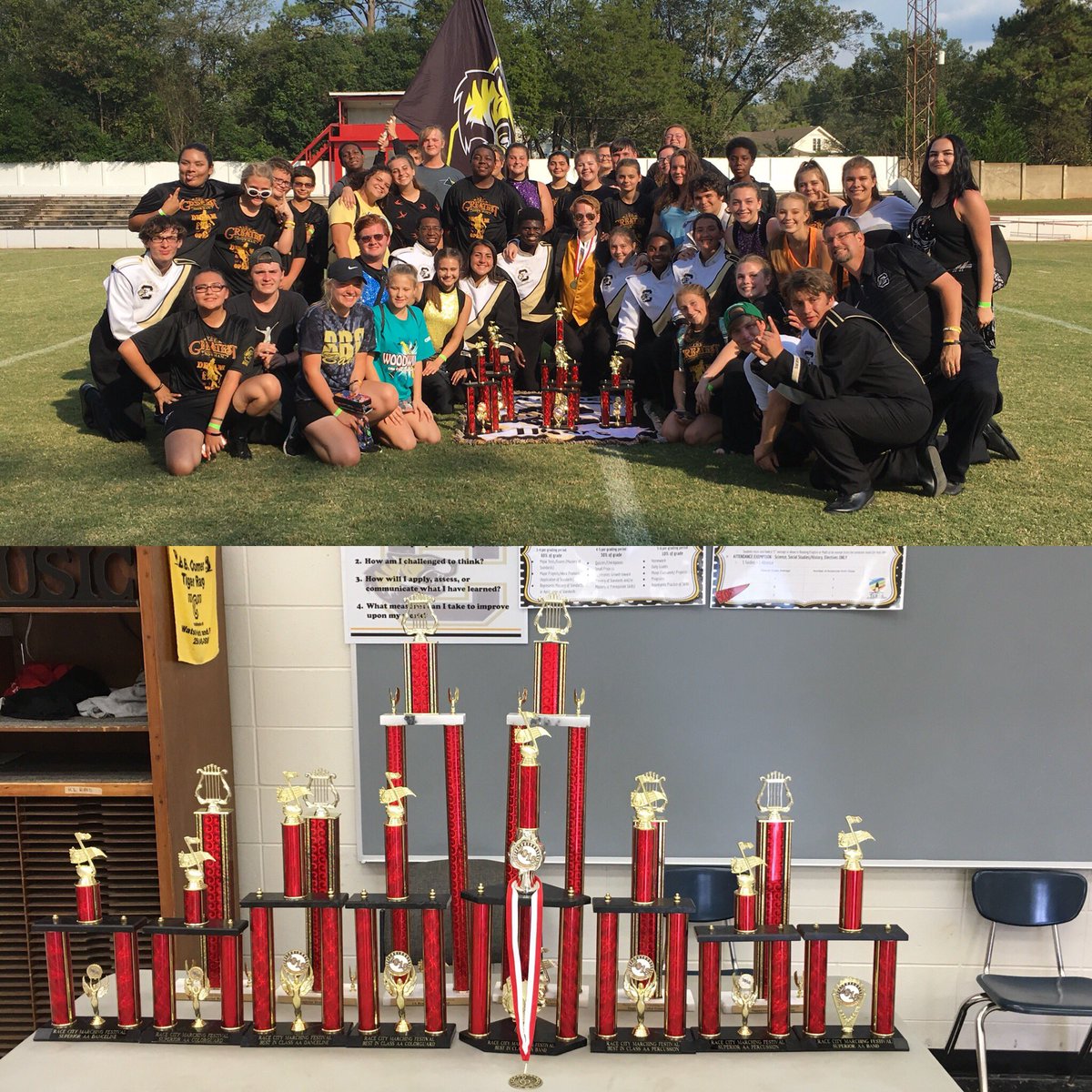 Congratulations to the Sound of Gold for receiving Superior Ratings for Drum Major, Guard, Percussion, and Band. Congratulations on Best in Class Guard, Best in Class Percussion, and Best in Class Band! #LeadingTheWay #restoretheroar #dedicated #Comerchallenge #bbcmhs
