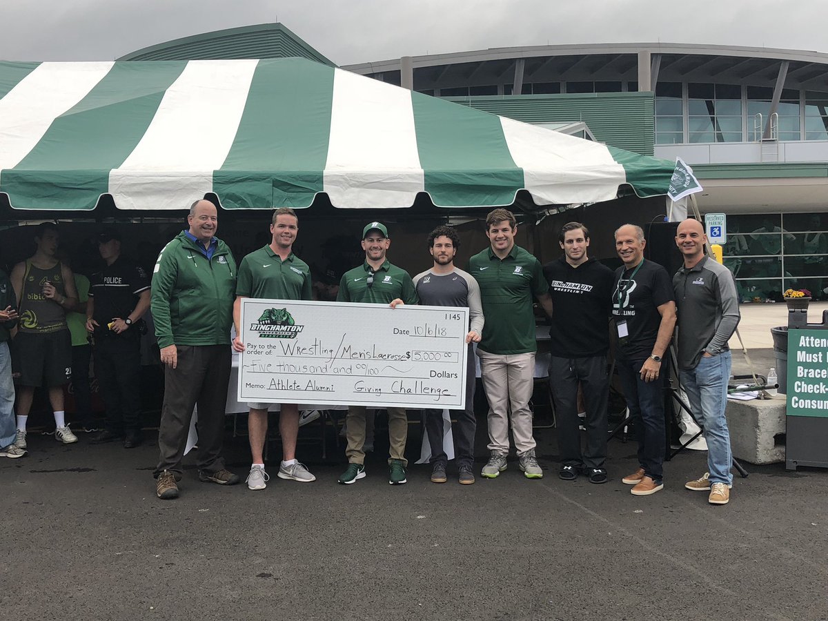 BinghamtonMLAX's tweet photo. A big thank you to all of our alumni who donated & helped us win the #AlumniGivingChallenge for the third time! 👏🏻 https://t.co/cYK3WvCGOg