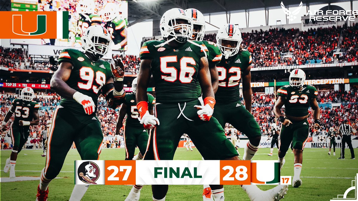 MiamiHurricanes's tweet photo. Tagged ‘em! 

Canes come back and beat Florida State. https://t.co/jJt0KlkThl