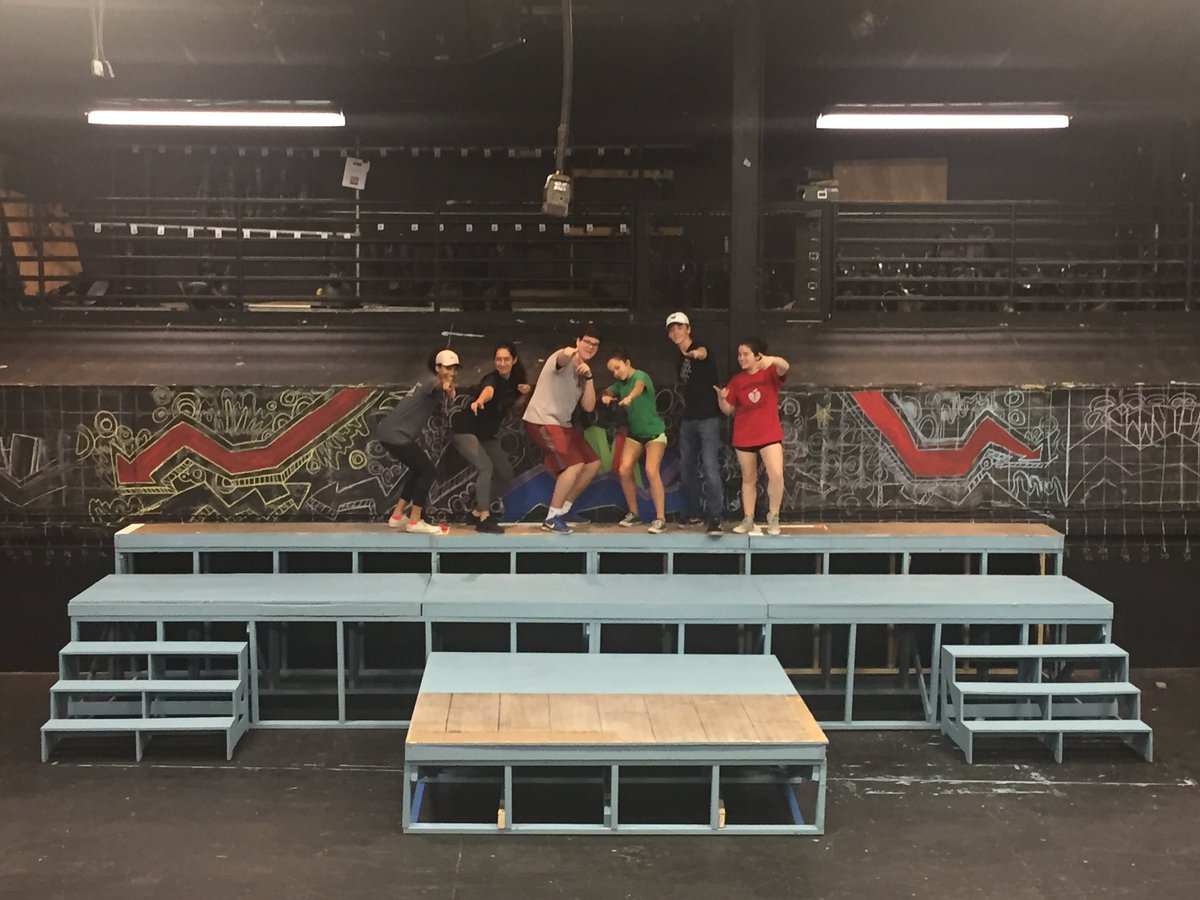 MrLstagecraft's tweet photo. The awesome DSA Theatre crew today! @troupe5765 @DSA_DurhamNC #Godspell #comesingaboutlove https://t.co/JlJJPFRBSs