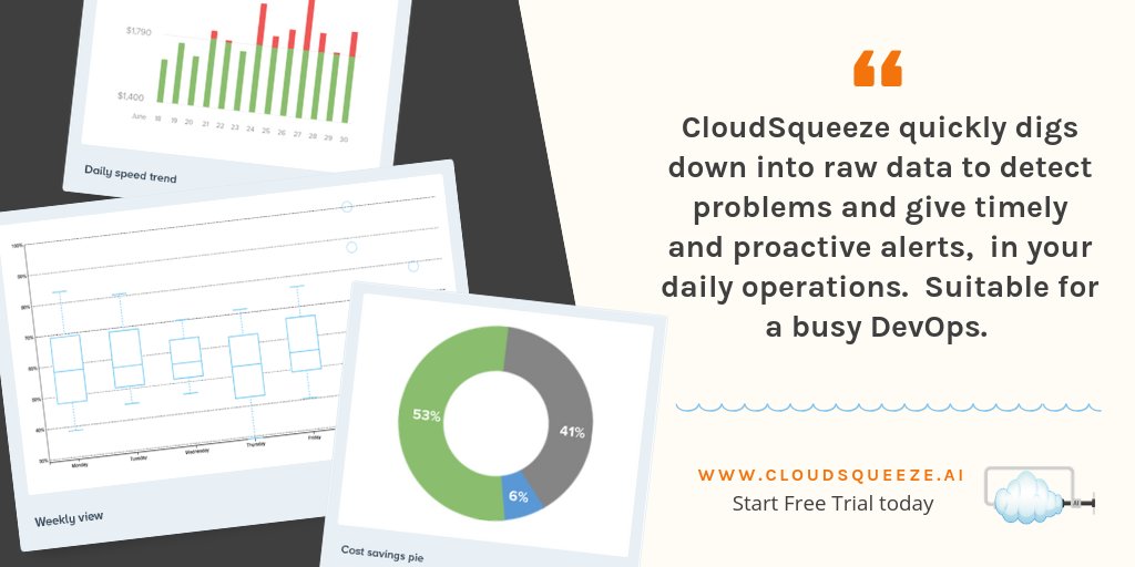 cloudsqueeze's tweet photo. #CloudSqueeze quickly digs down into raw data to detect problems and give timely and proactive alerts, in your daily operations. Suitable for a busy #DevOps. Free trial at https://t.co/5ldiMwTn16
#saas #b2b #cloudcomputing #cto #cfo #sysadmin https://t.co/z4bU3W8wiS