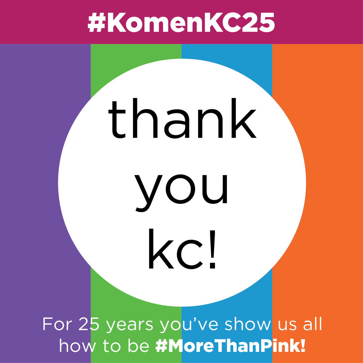 komenkswmo's tweet photo. THANK YOU, THANK YOU, THANK YOU KANSAS CITY!
Thank you for your continued support of #KomenKC and the work we do to save lives and end #breastcancer forever! Without U there is no US in this fight together! Stay tuned for more fun soon! #MoreThanPink #KomenKC25 https://t.co/tHxZMTZ4Ar