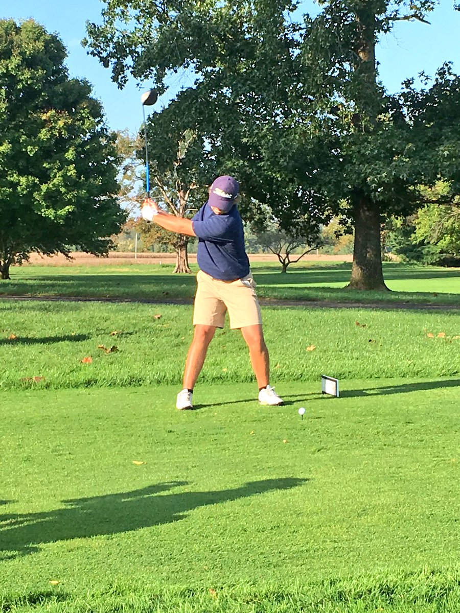 CGSportsNetwork's tweet photo. 1st round scores for the CG boys golfers from the Indiana Jr Golf Hoosier Jr Championship at Otter Creek in Columbus:

Heck 75 T8
Short 77 T15
Tidd 80 T30
Heffner 81 T39
Slaughter 81 T39
DeHaven 81 T39
Shelley 86 63rd

The final round is Sunday. Good luck Trojans! https://t.co/xQwq4oZotG