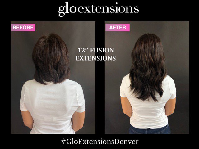 Skip the 'growing out' phase and get the long hair you want now! See more before and afters at gloextensionsdenver.com #GloextensionsDenver #TheHairShop #FusionExtensions #DenverHair #ExtensionExperts #LongHair #GloCaitlin