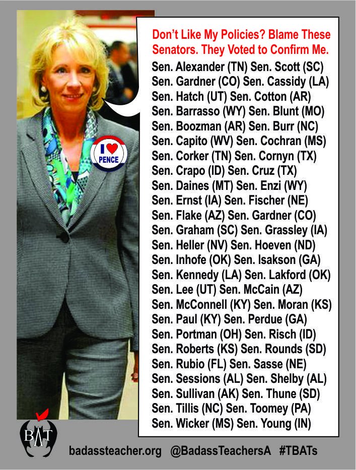 NEABATCaucus's tweet photo. Wall of Shame โ Never forget @senategop who let down our children, teachers, schools & communities by voting for unqualified privatizer like #BetsyDeVos #WeRememberinNovember #VoteThemOut #TBATs
@BadassTeachersA https://t.co/8RBFhuVFuH