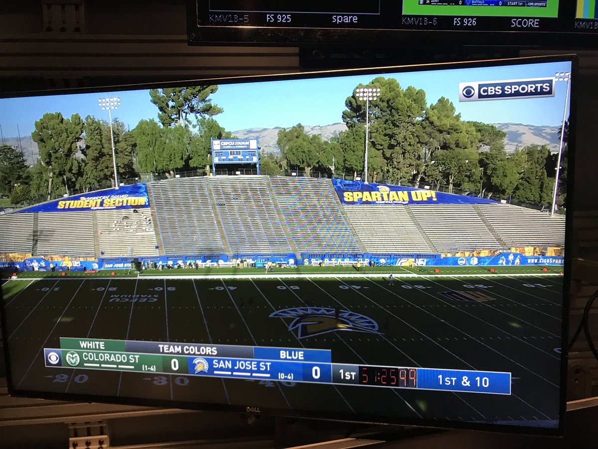 BezuHalliwell's tweet photo. Here we go! My 1st At Home Show c/o @CBSSports! #LeadEVS for #CSUvsSJSU LIVE from San Diego + NY later! #livingthedream #EddieSizzahandz https://t.co/u4EqeE2ylH
