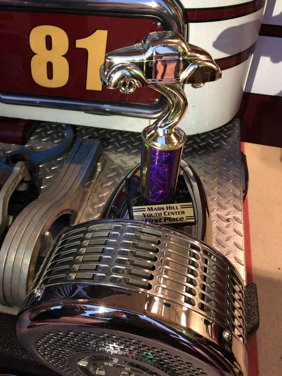 MarsHillEngine's tweet photo. Engine #81 takes home the First Place trophy in the first ever Mars Hill Community Center Car &amp; Truck Show. Thank you Pete Johnson, @WayneTwpSuper, and all of the people that made this event happen. #ItisfortheKids #WestSidePride https://t.co/UDLXJAksq8