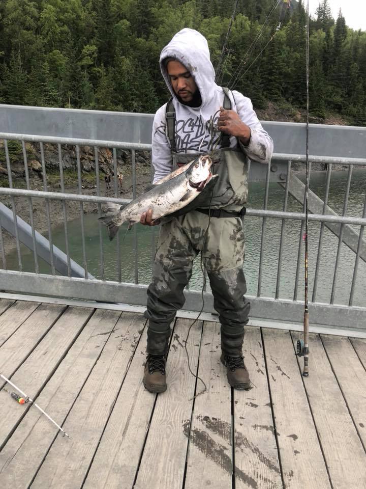 Michael Cross fishing at Bird Creek, Alaska. 
#fishingalaska #creekfishing #fishingusa #usafishinglife