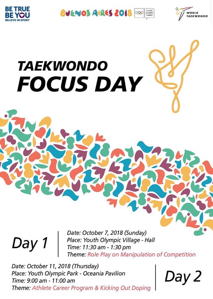 gentilpascal1's tweet photo. Tomorrow taekwondo focus day!! 
11:30am - 1:30pm at Youth Olympic Village HALL!!
Come and join! Bring your athletes! Bring your friends!
#BuenosAires2018 #YOG2018 #Taekwondo #WorldTaewondo 
#IOC #PascalGentil #WuYingYu #SebastianCrismanich 
Like and Share!! https://t.co/Cml9bnTapx