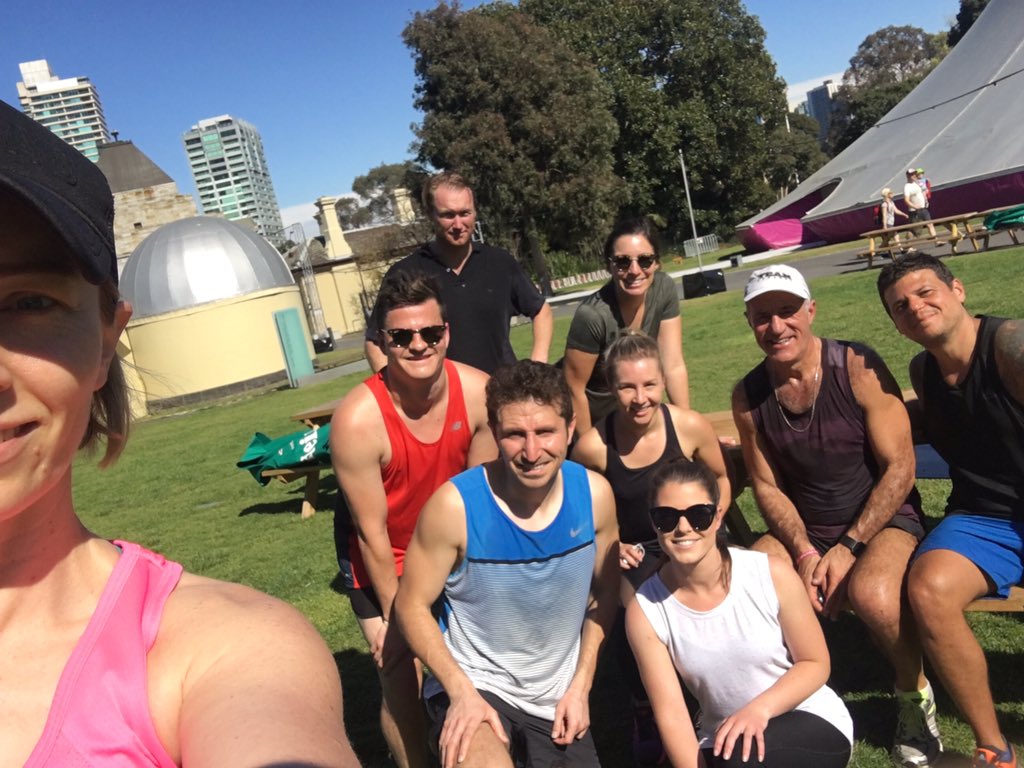 KeepPunchin's tweet photo. No complaints today!! Perfect weather &amp; a fine track for the #SundayRunday Crew. With a couple of additions from the #Renegades welcomed back! Building up to next weeks @melbmara Good luck to all participating! #prost #rusty #dusty #tantrack #farlek https://t.co/4mzYUal5Ov