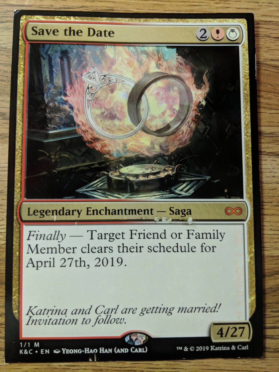 MTG fans will appreciate this Save the Date card! #relationshipgoals (via  DrGodCarl [reddit])