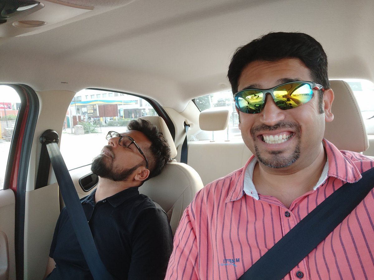 BunnyPunia's tweet photo. So while the @FordIndia Aspire review is embargoed, if @TenHutPD of @PD_Official can doze off like a baby inspite of me clipping the #NewFordAspire on the not so smooth NH25, you do get a fair idea of how ____ and _____ this compact sedan really is :-D #behindthescenes #whyfollow https://t.co/cPw2HOFryb