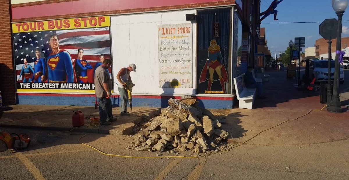 supermanmuseum's tweet photo. Ground breaking has begun for the Super Museum Brick program. We will soon have our first batch of bricks laid with many blanks to trade out as orders come in. Visit https://t.co/9hHp9pliiF for more information. #supermuseum #bricksidewalk #hambrickproject #metropolis #illinois https://t.co/PHqLLMbyfG
