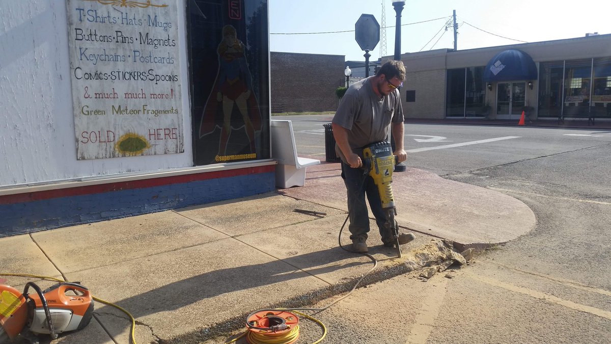 supermanmuseum's tweet photo. Ground breaking has begun for the Super Museum Brick program. We will soon have our first batch of bricks laid with many blanks to trade out as orders come in. Visit https://t.co/9hHp9pliiF for more information. #supermuseum #bricksidewalk #hambrickproject #metropolis #illinois https://t.co/PHqLLMbyfG