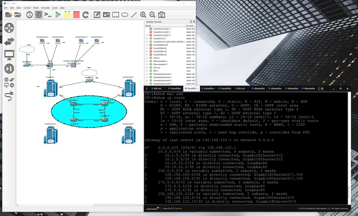 #solarputtymission First off, thanks to the #GNS3 Team and# Solarwinds for making this happen. I no longer have to depend on SecureCRT for multi-session console access. I just simply load everything with GNS3 + SolarPutty.
